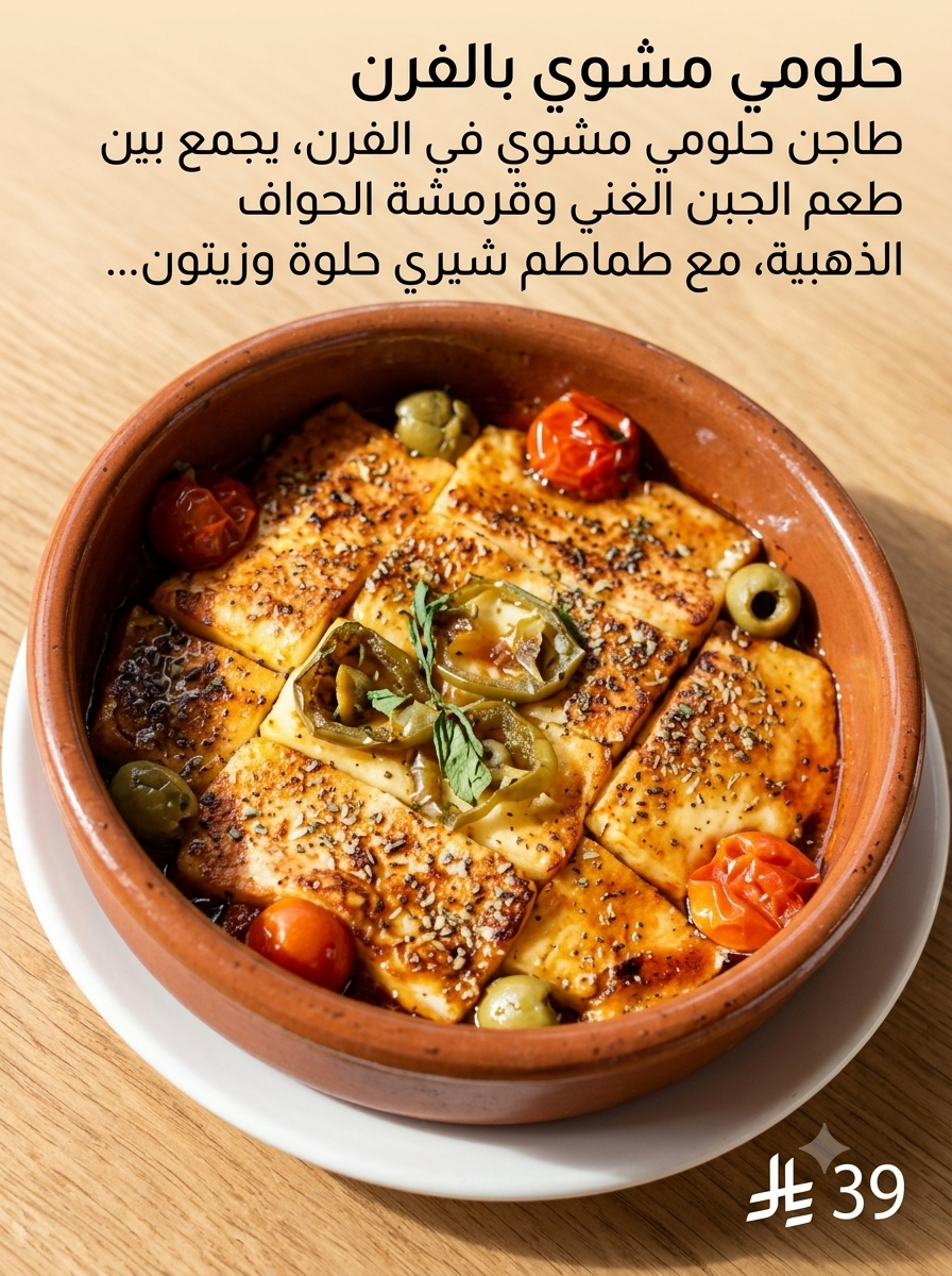 حلومي مشوي بالفرن