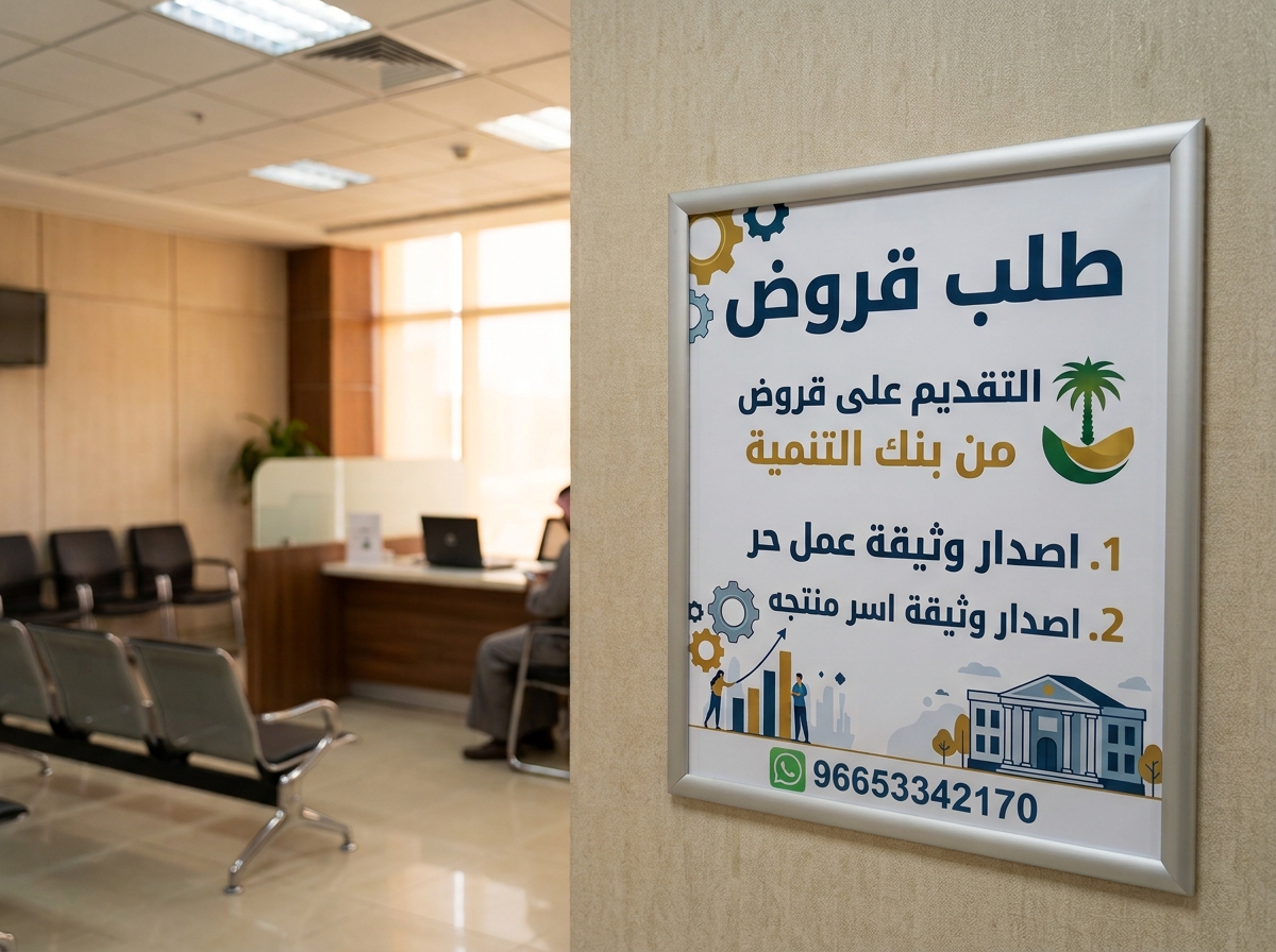قروض بنك التنميه ووثيقه عمل حر واسر منتجه.